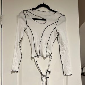 long sleeve tee tie back